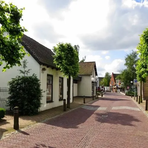 Dorpsstraat met woningen in Zevenhuizen